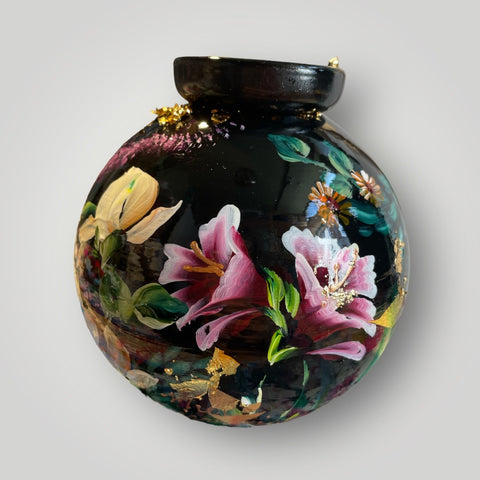 klein huisje | Zwart Bloemen |