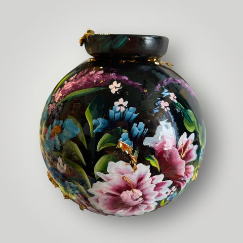 klein huisje | Zwart Bloemen |