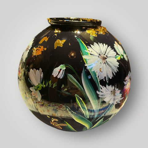 groot huisje | Zwart Geboortebloemen |