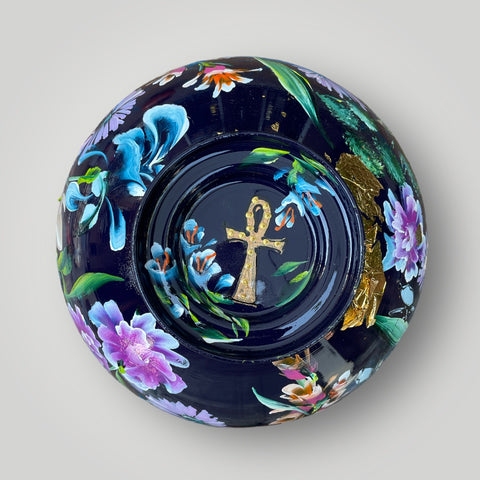 groot huisje | Donker Blauw Geboortebloemen |