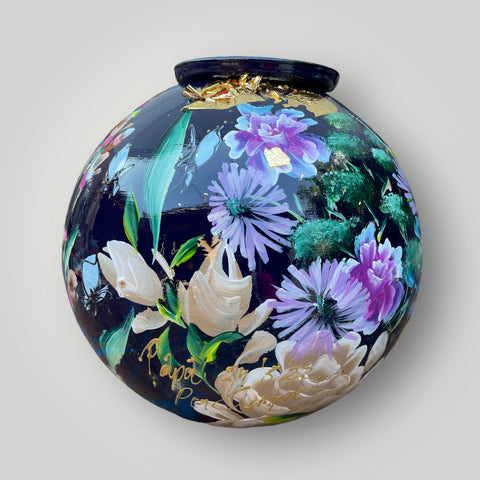 groot huisje | Donker Blauw Geboortebloemen |