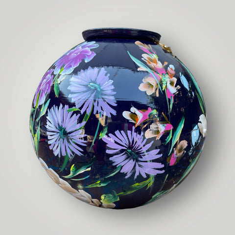 groot huisje | Donker Blauw Geboortebloemen |