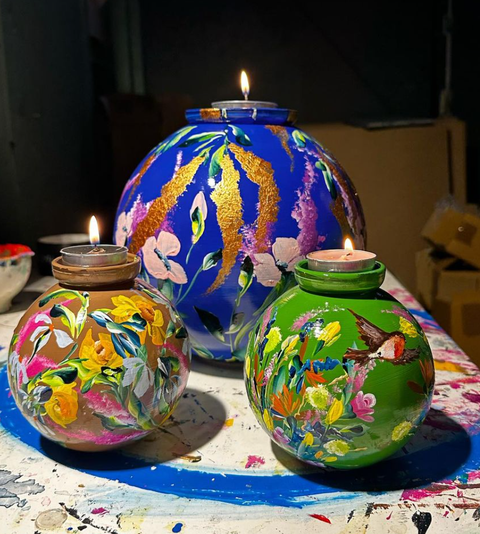 klein huisjes + groot huisje | Kasmir / Groen / Blauw |