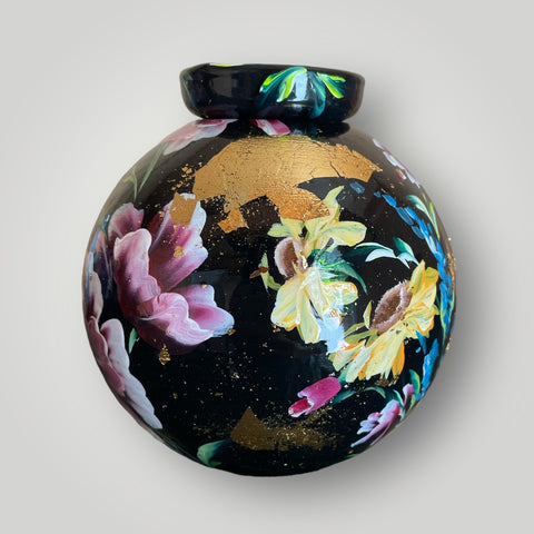 klein huisje | Zwart Bloemen |