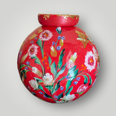 klein huisje | Rood Zonnebloemen |