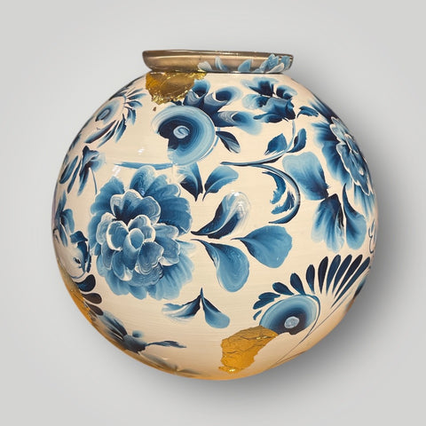 groot huisje | Delft blauw met een zeilboot Bavaria |