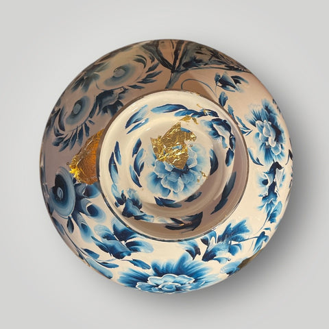 groot huisje | Delft blauw met een zeilboot Bavaria |