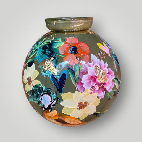 klein huisje | Groen met bloemen en harten |