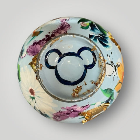 klein huisje | Licht blauw met bloemen |