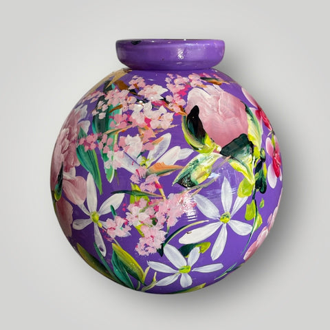 klein huisjes | Paars bloemen |