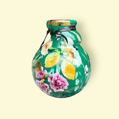 Het vaasje | Citroenen en bloemen groen |