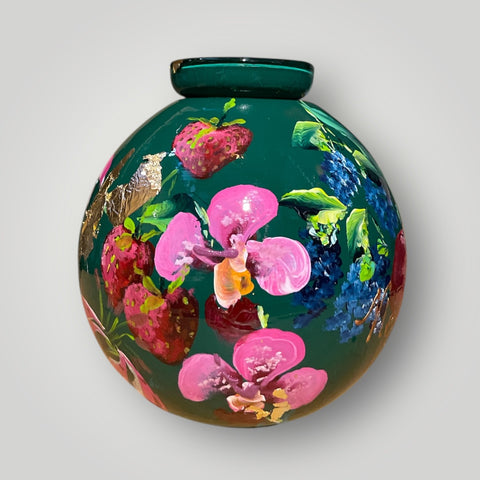 klein huisje | Groen met fruit en bloemen |