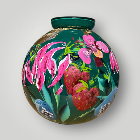 klein huisje | Groen met fruit en bloemen |