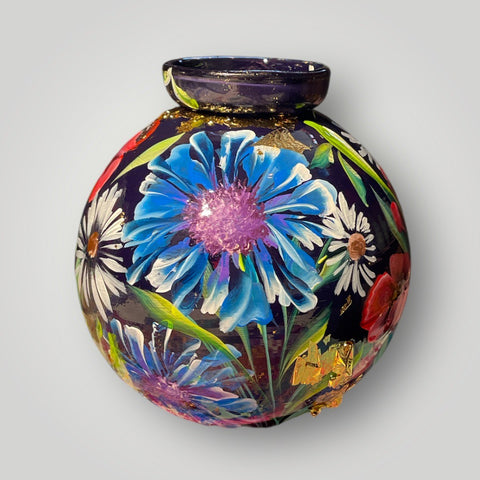 klein huisje | Donker blauw Klaprozen |