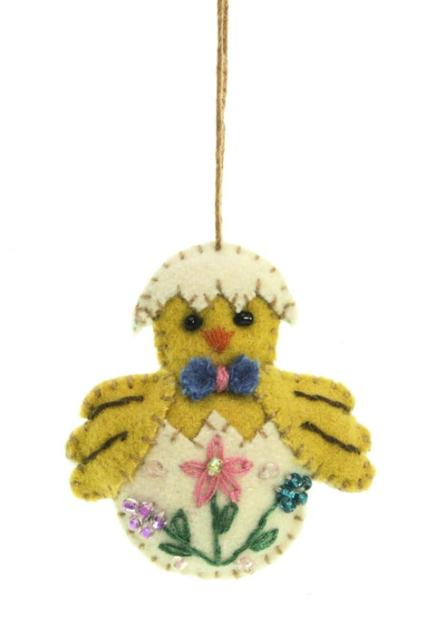 Kuikentje in ei met bloementjes