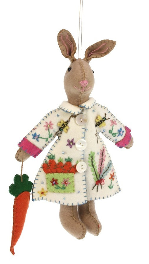 Bruin haasje met worteltjes