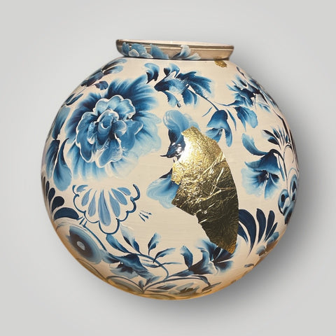 groot huisje |  Delft blauw met een zeilboot Bavaria |