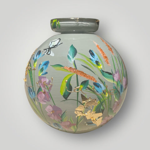 klein huisje | Licht grijs bloemen |