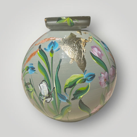 klein huisje | Licht grijs bloemen |