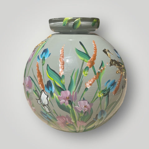 klein huisje | Licht grijs bloemen |