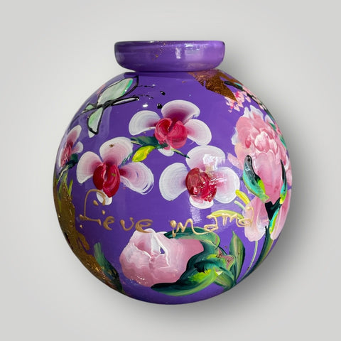 klein huisjes | Paars bloemen |