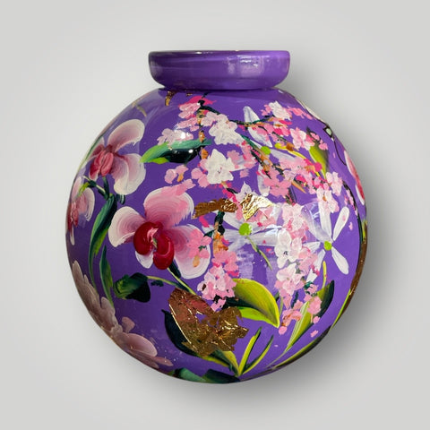 klein huisjes | Paars bloemen |