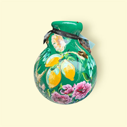 Het vaasje | Citroenen en bloemen groen |
