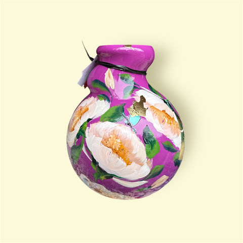 Het vaasje | Witte bloemen paars |