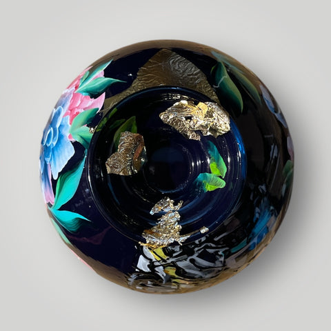 klein huisje | Donker blauw crossmotor |