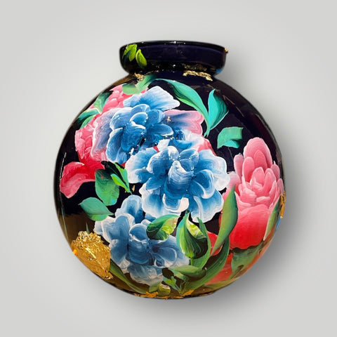 klein huisje | Donker blauw crossmotor |