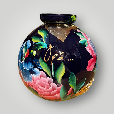 klein huisje | Donker blauw crossmotor |