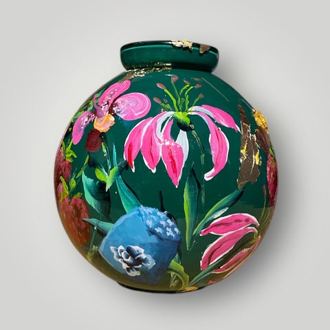 klein huisje | Groen met fruit en bloemen |