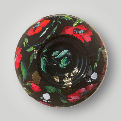 groot huisje |  Zwart bloemen klaprozen |